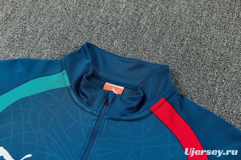 26/27 Portugal Teal Half Zipper Jacket Tracksuit + Long Pants