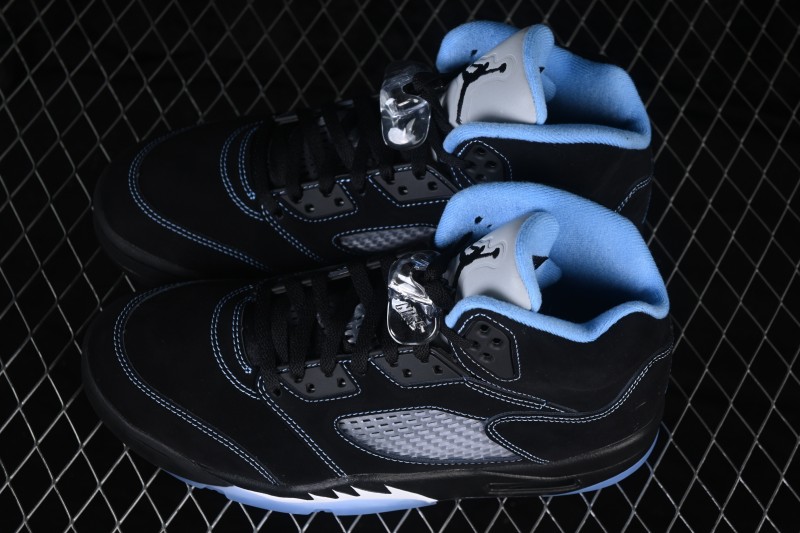 Air Jordan 5 Retro 'Black University Blue' Basketball Sneakers for Men - DD0587-008