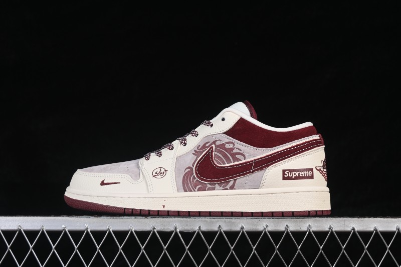 Nike Air Jordan 1 Low Dior Collaboration Premium Custom Low-Top Retro Basketball Shoes - LD8888-014