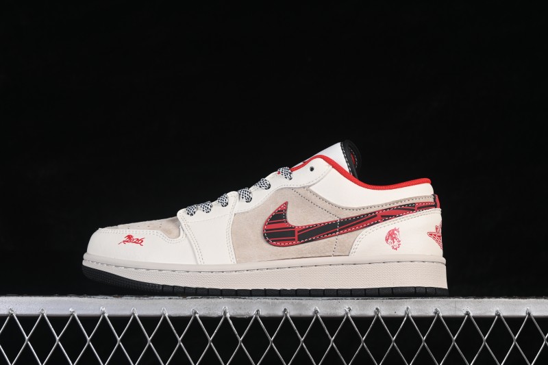 Nike Air Jordan 1 Low Retro Basketball Shoes with Year of the Horse Limited Edition Design and Woven Details - JY6988-138