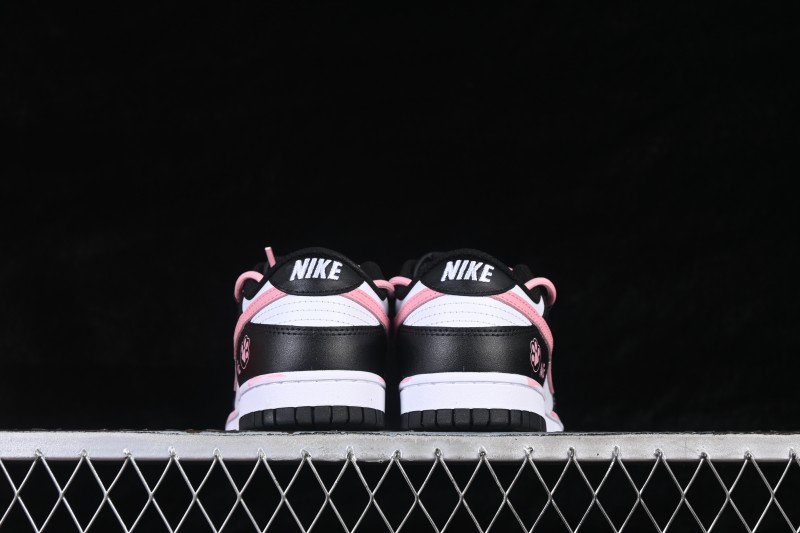 Nike SB Dunk Low Cat Paw Black Pink Deconstructed Strap Casual Skateboarding Shoes - DD1503-101