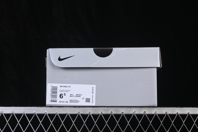 Nike Air Force 1 '07 Low Classic White Basketball Sneakers with Gold Accents and Full-Length Air Cushion - FZ1151-100