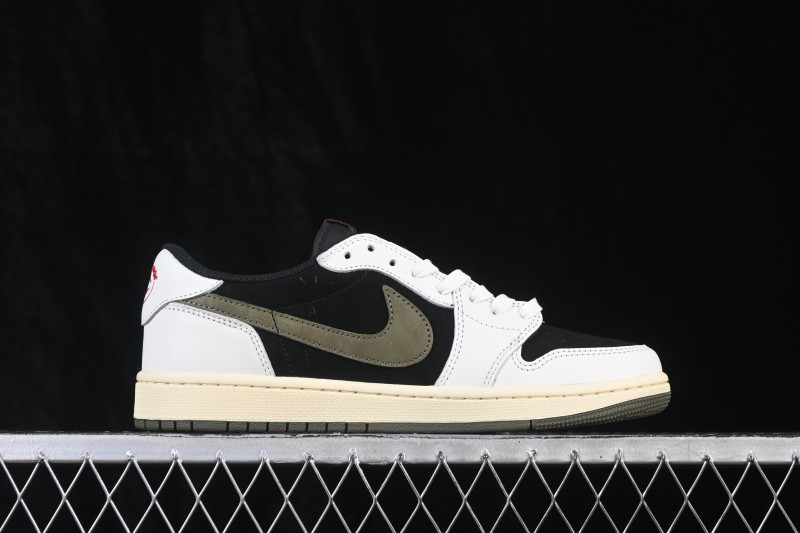 Nike Travis Scott x Air Jordan 1 Low OG AJ1 Retro Low-Top Sneakers with Reverse Swoosh - DZ4137-106