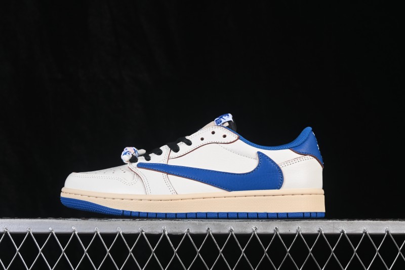 Nike Travis Scott x Air Jordan 1 Low OG Retro Basketball Shoes with Reversed Swoosh - DM7866-104