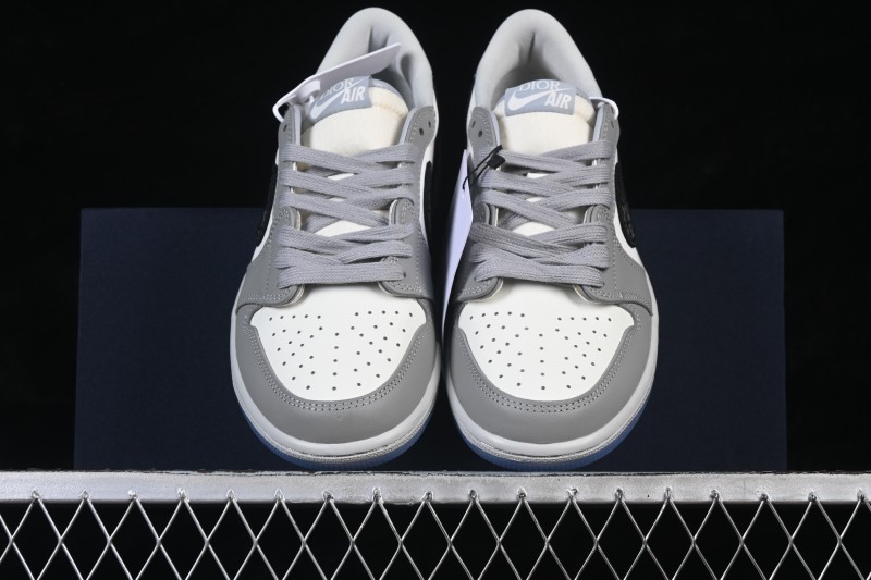 Dior x Air Jordan 1 Low AJ1 Collaboration Grey White Basketball Sneakers - CN8608-002