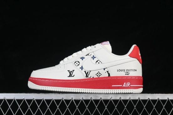 Nike Air Force 1 '07 Low LV Collaboration White Crimson Low-Top Casual Sneakers - BQ4212-100