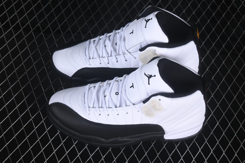 Nike Air Jordan 12 Retro Taxi Basketball Shoes with Gold Eyelets - CT8013-117