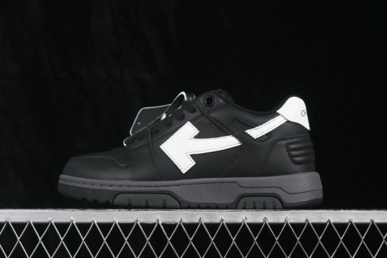 Off-White Out Of Office Low-Top Fashion Skate Shoes in Black and White - F
