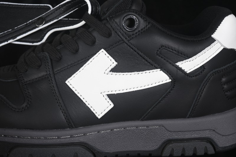Off-White Out Of Office Low-Top Fashion Skate Shoes in Black and White - F