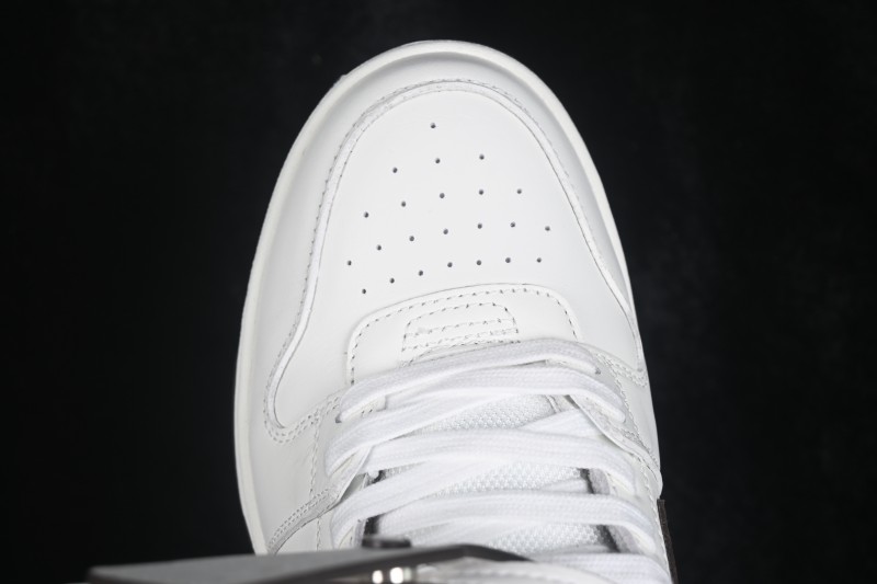 Off-White Out of Office Low-Top Fashion Skate Shoes in White and Brown - WME5