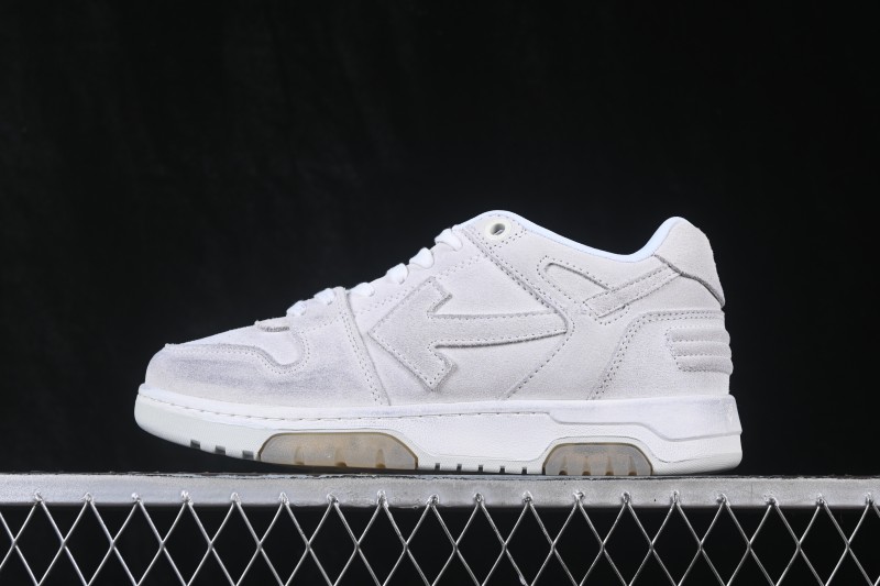 Off-White Out Of Office Low-Top Sneakers in Vintage Grey White - OMIA189S24LEA0010160
