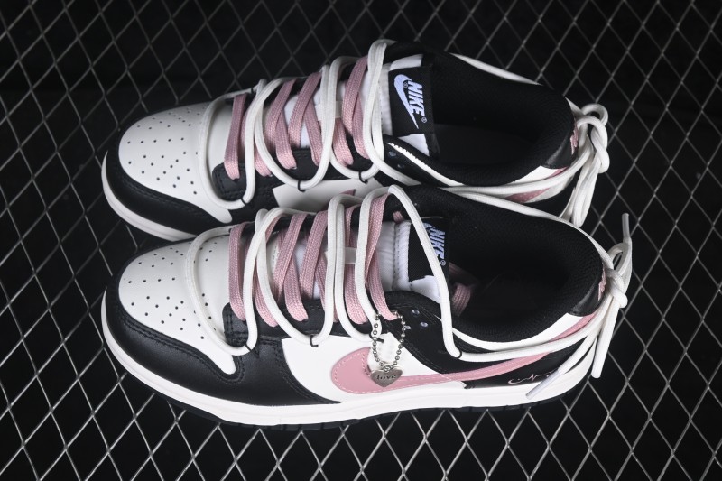 Nike SB Dunk Low Black Pink Strap Low-Top Casual Skateboard Shoes - CW1590-100
