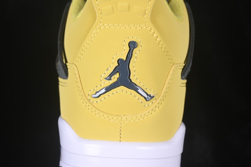 Nike Air Jordan 4 Retro 'Lightning' White Yellow Basketball Shoes - CT8527-700