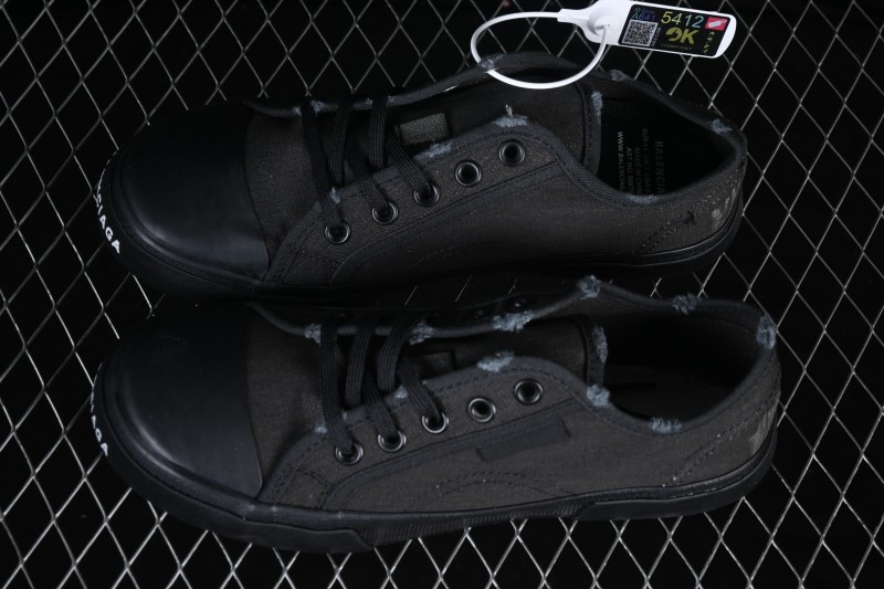 Balenciaga Paris Low Top Distressed Lace-Up Fashion Sneakers - W3RC11090
