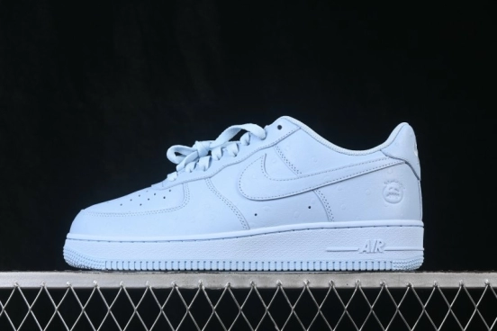 Nike Air Force 1 Low Travis Scott Cactus Jack Ice Blue Ostrich Leather Sneakers - JF7727-400