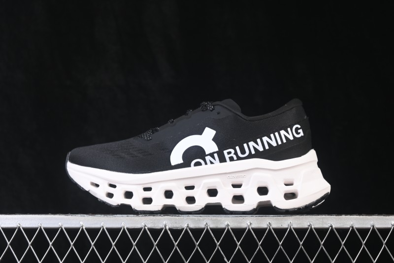 On Cloudmonster 3 Comfortable Anti-Slip Wear-Resistant Cushioned Running Shoes - 3MG10055668 Black White