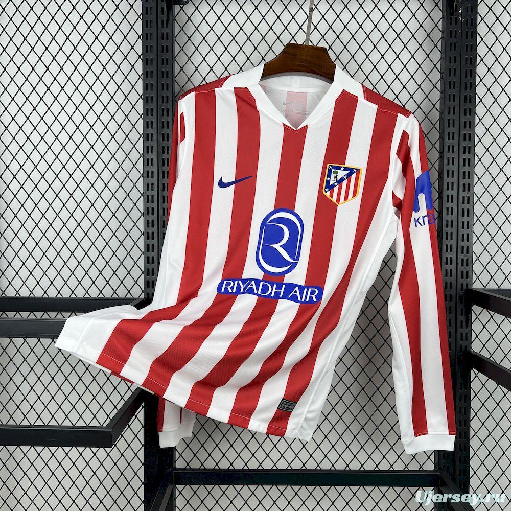 2025/26 Mens Atletico Madrid Home Long Sleeve Jersey