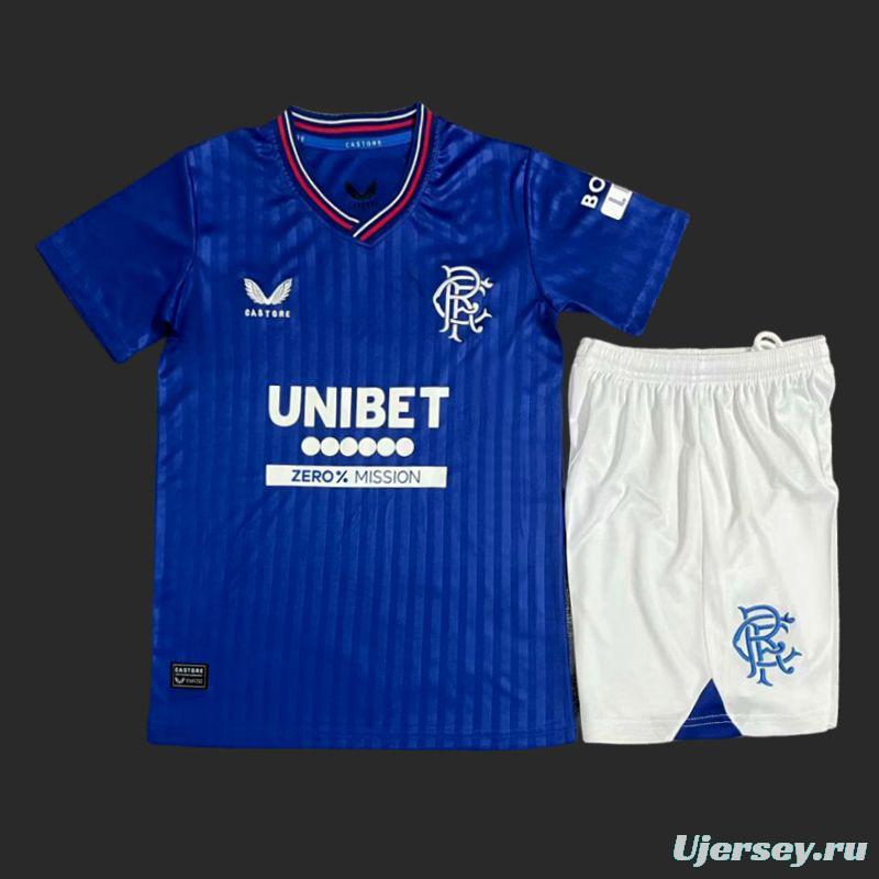 23/24 Kids Glasgow Rangers Home Jersey