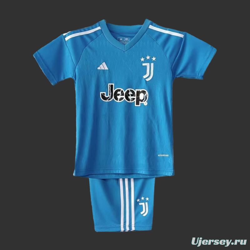 23/24 Kids Juventus Goalkeeper Blue Jersey