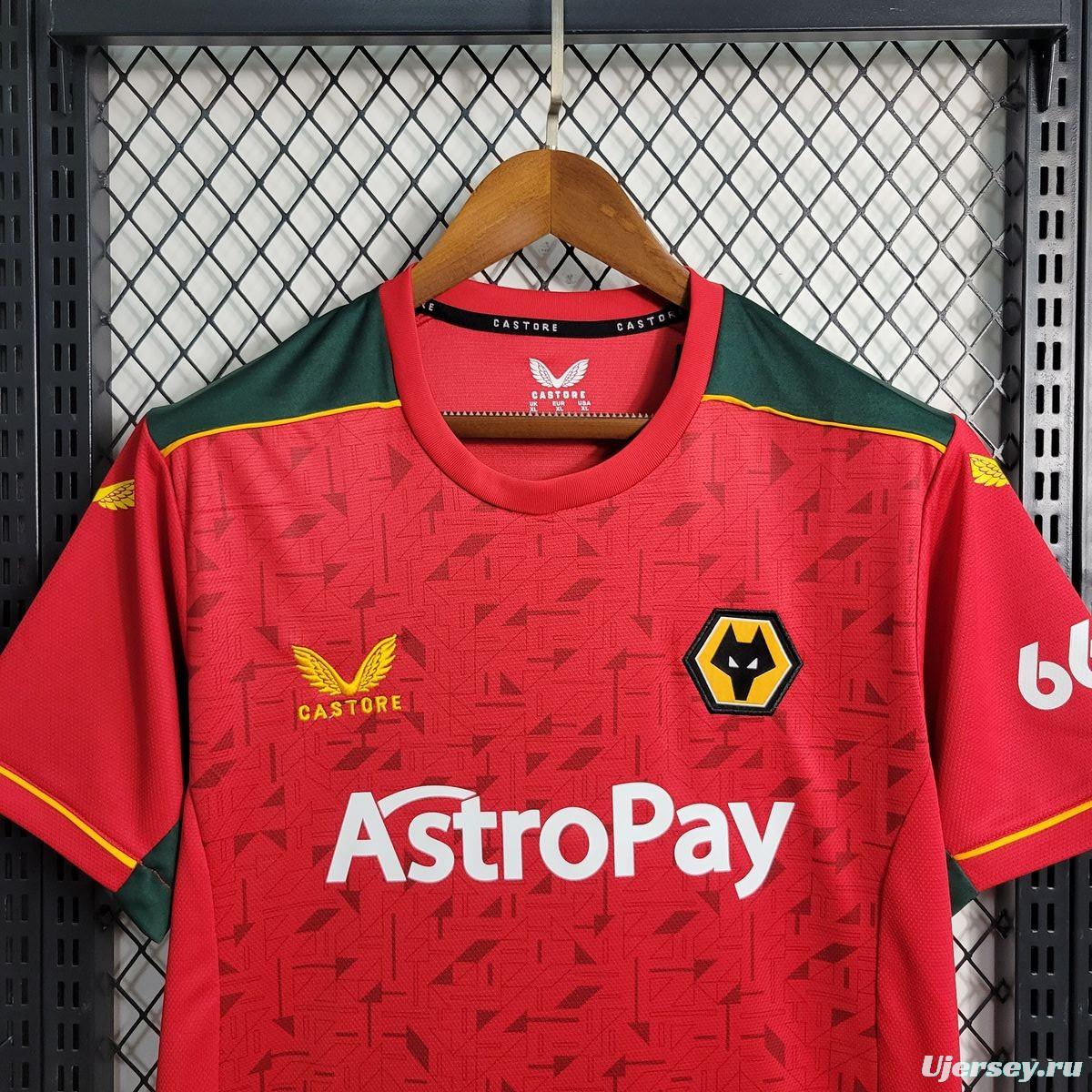 23/24 Wolverhampton Wanderers Away Red Jersey