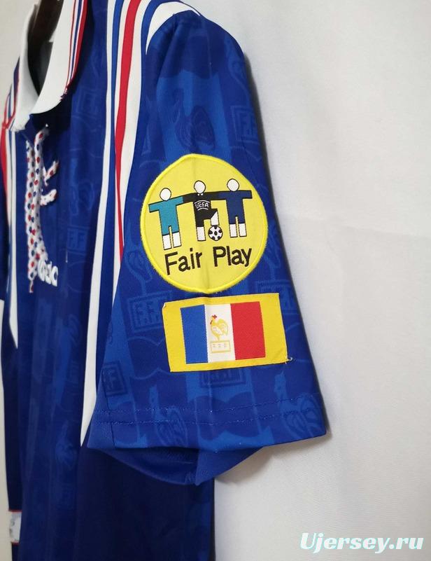 Retro 1996 France Home Jersey With EURO 1996 Patch