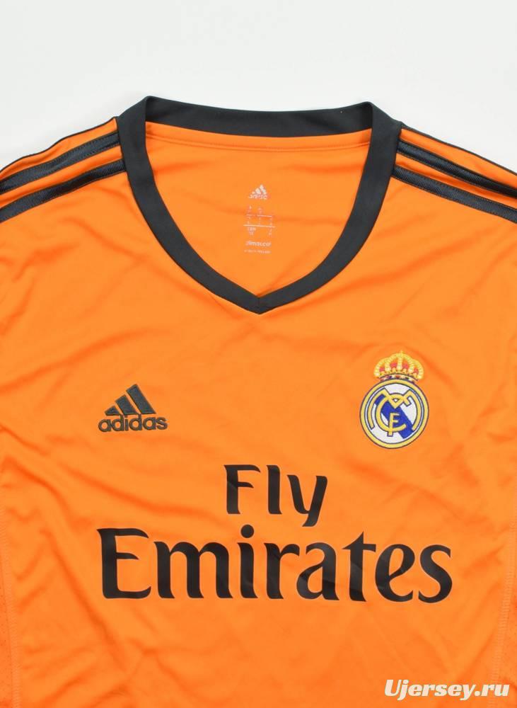 Retro 13/14 Real Madrid Third Orange Long Sleeve Jersey Worn By Ronaldo