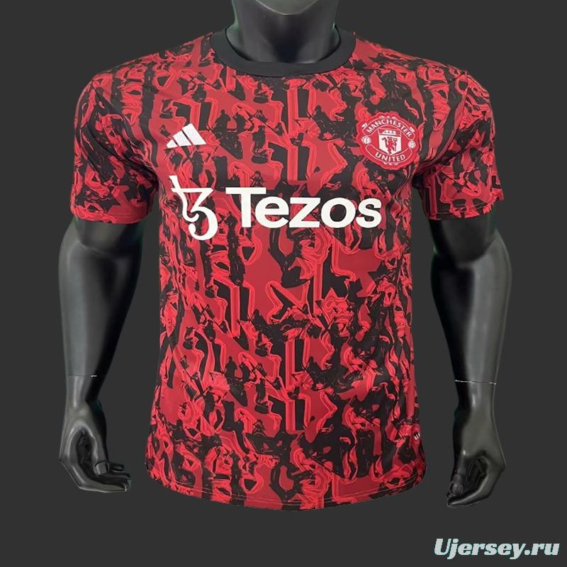 23/24 Manchester United Red Black Training Jersey