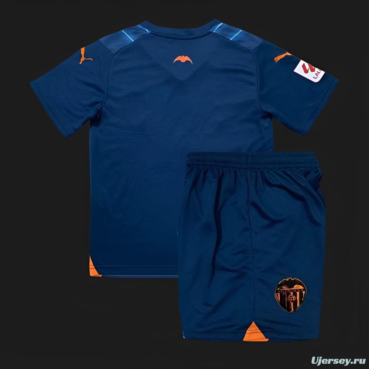 23/24 Kids Valencia Away Blue Jersey