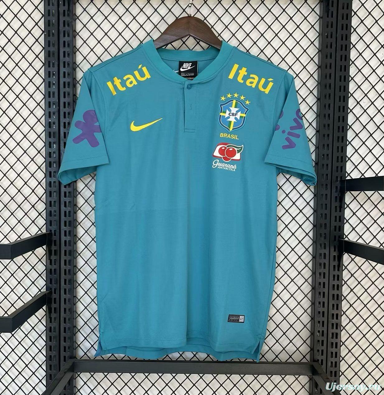 2022 Brazil Blue POLO Jersey