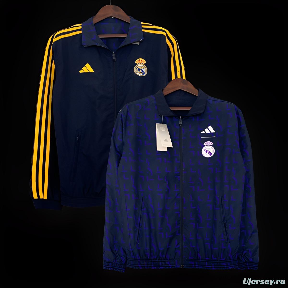 23/24 Real Madrid Navy Reversible Full Zipper Jacket