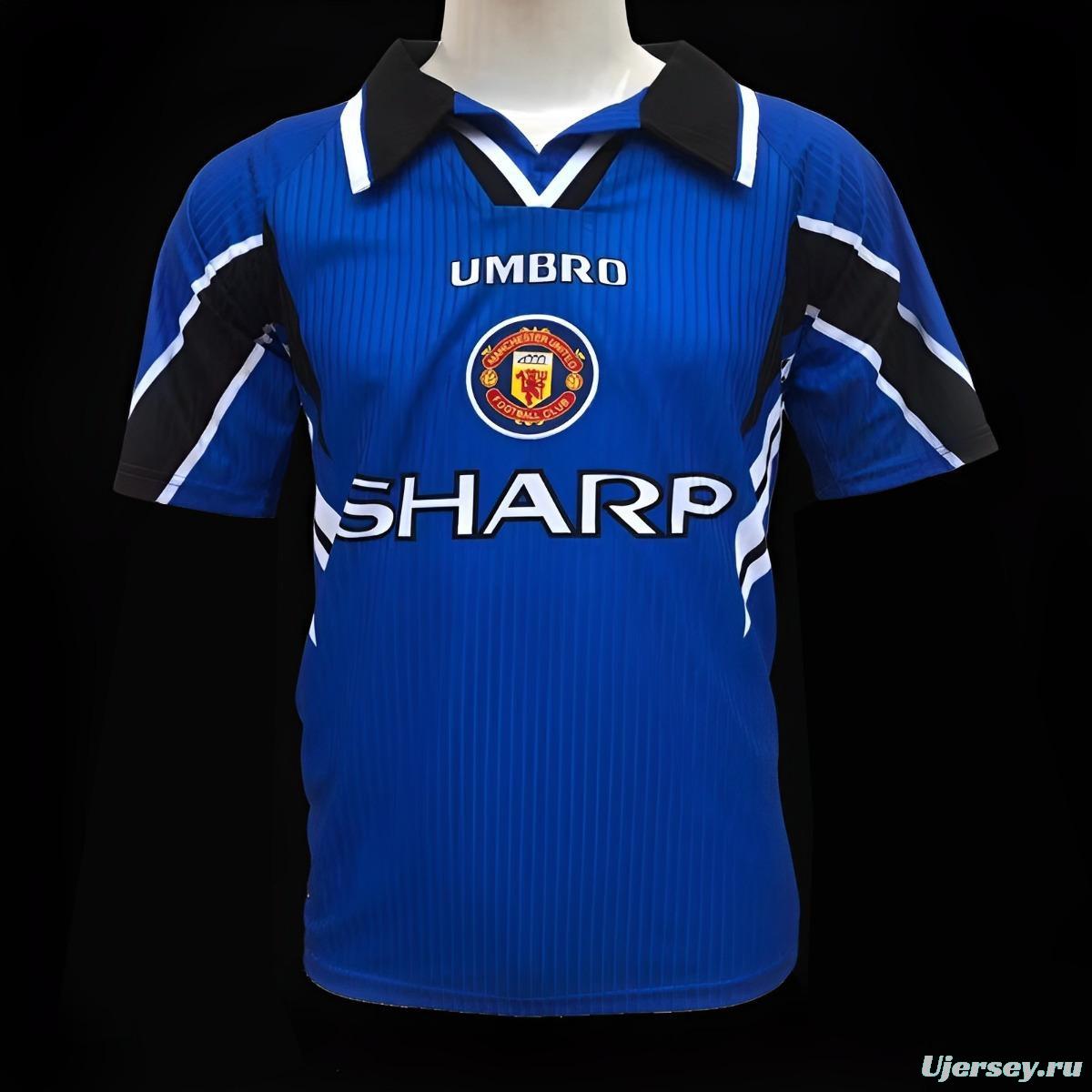 Retro 96/97 Manchester United Away Blue Jersey