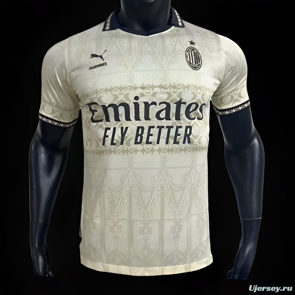 Player Version AC Milan x PLEASURES Forth White Jersey