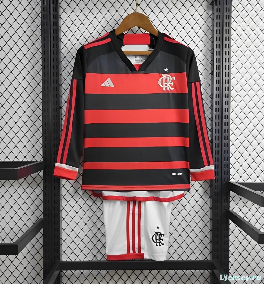 24/25 Kids Flamengo Home Long Sleeves Jersey