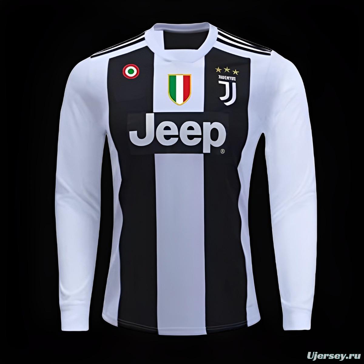 Player Version Retro 18/19 Juventus Home Long Sleeve Jersey