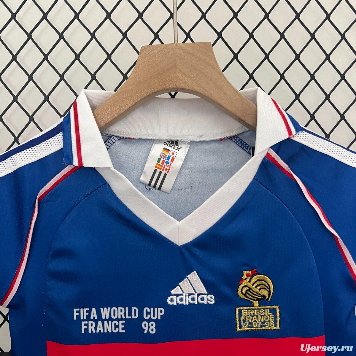 Retro 1998 Kids France Home Jersey