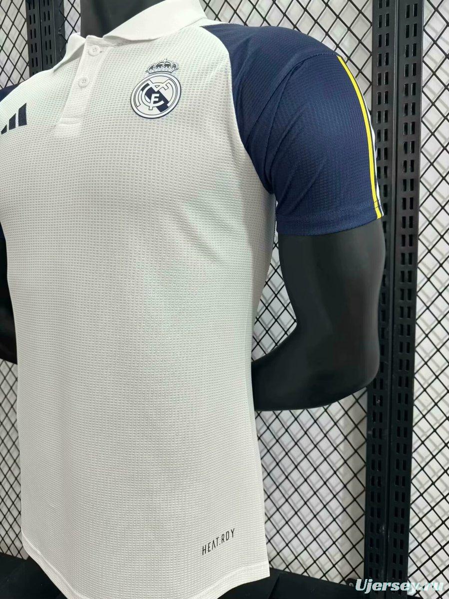 Player Version 24/25 Real Madrid White Navy POLO Jersey