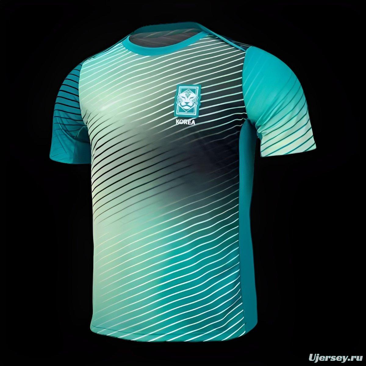 2024 South Korea Pre-Match Diagonal Stripes Jersey