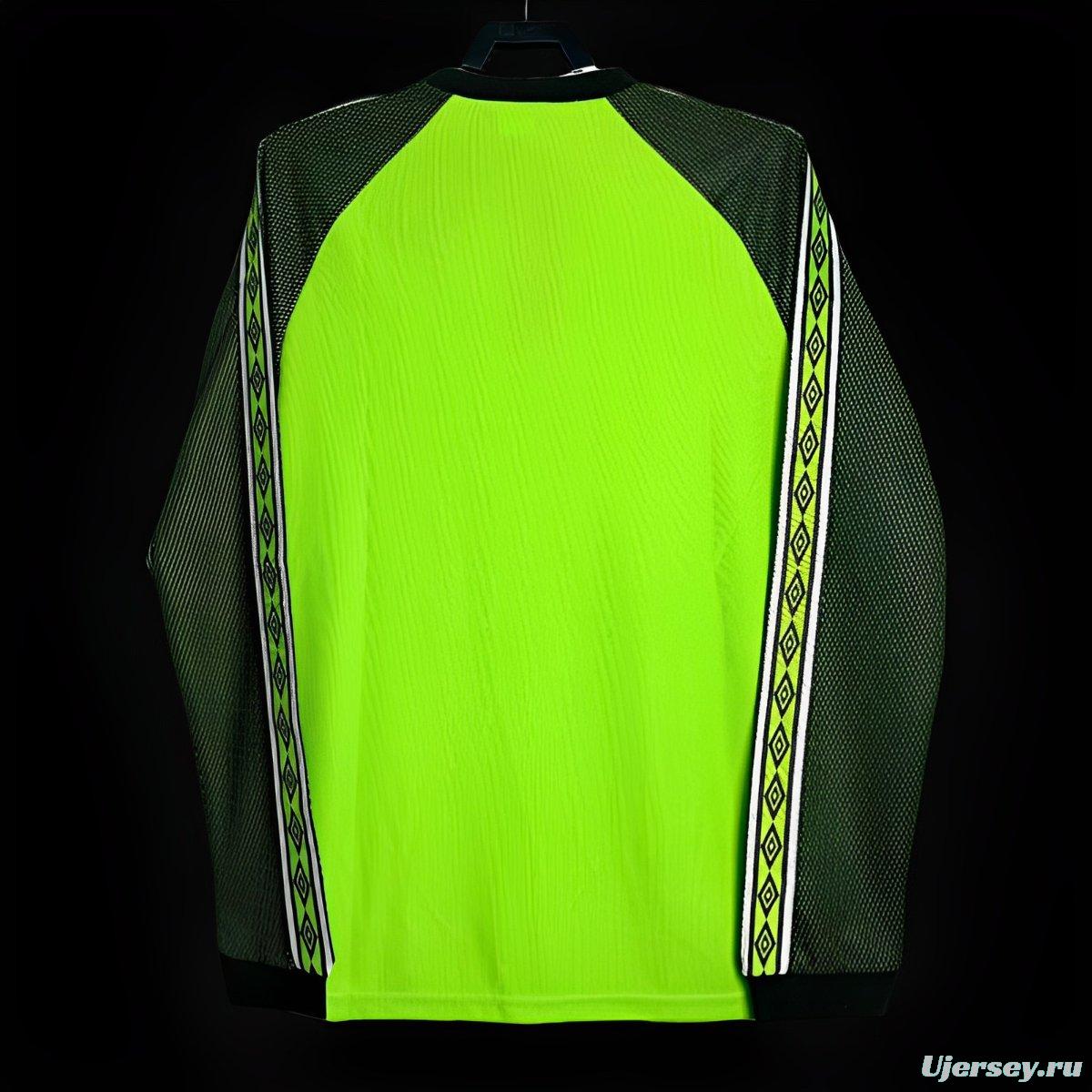 Retro 98/99 Manchester United Goalkeeper Green Long Sleeve Jeresy