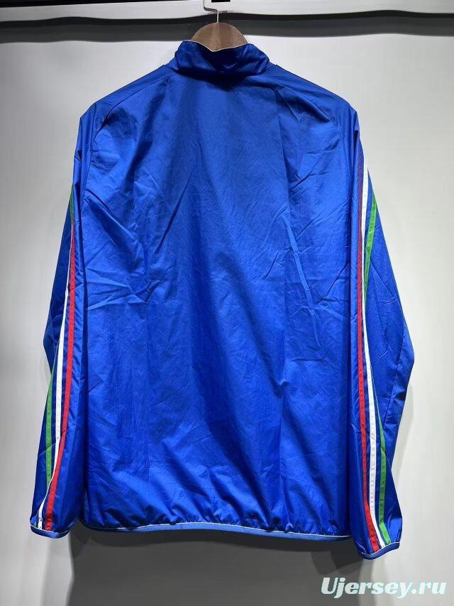 2024 Italy White/Blue Reversible Windbreaker