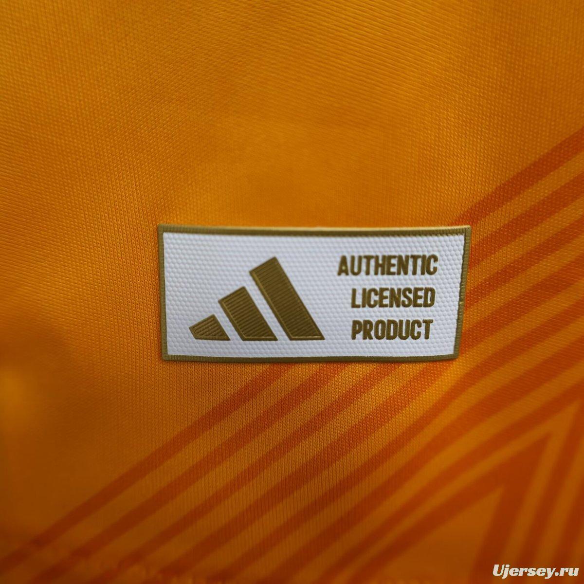 Player Version 24/25 Real Madrid Away Orange Long Sleeve Jersey