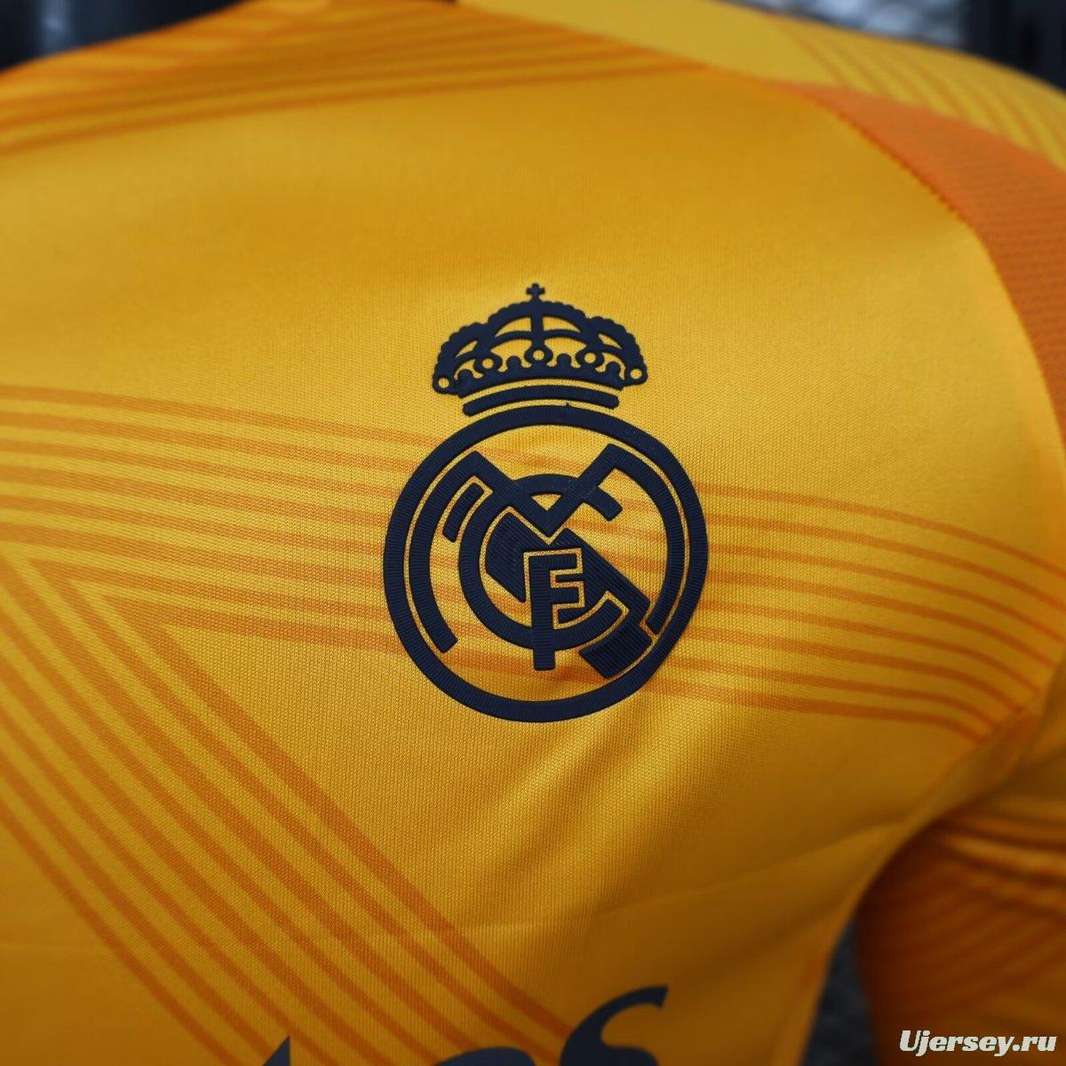 Player Version 24/25 Real Madrid Away Orange Long Sleeve Jersey