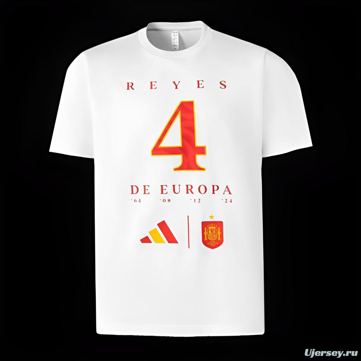 2024 Spain White EURO Cup Champion T-Shirts