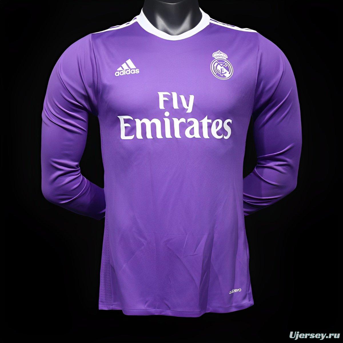 Player Version Retro 16/17 Real Madrid Away Long Sleeve Jersey