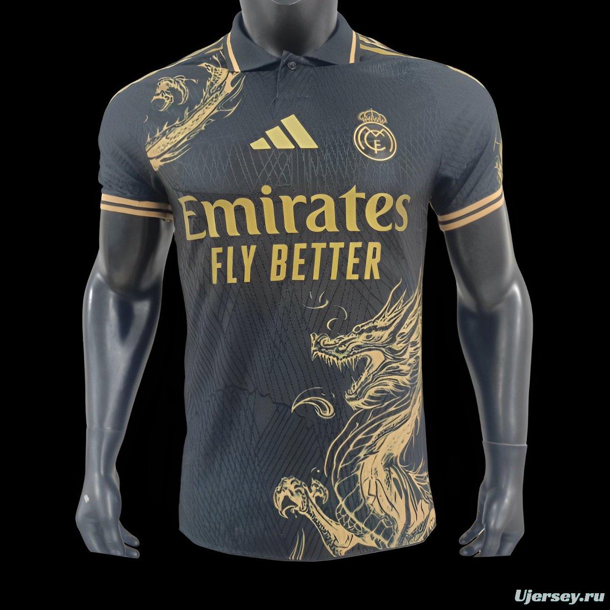 Player Version 24/25 Real Madrid Black Dragon Special Jersey