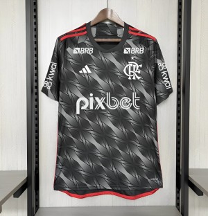 24/25 Flamengo Third Black Jersey With Full Sponsor