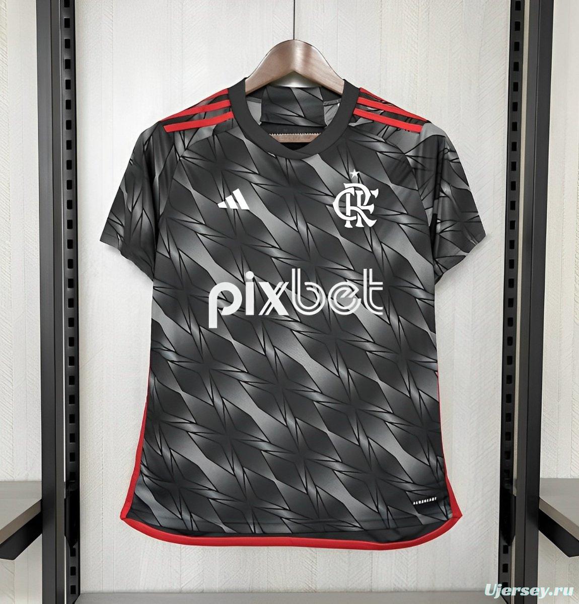 24/25 Womens Flamengo Third Black Jersey With Full Sponsor