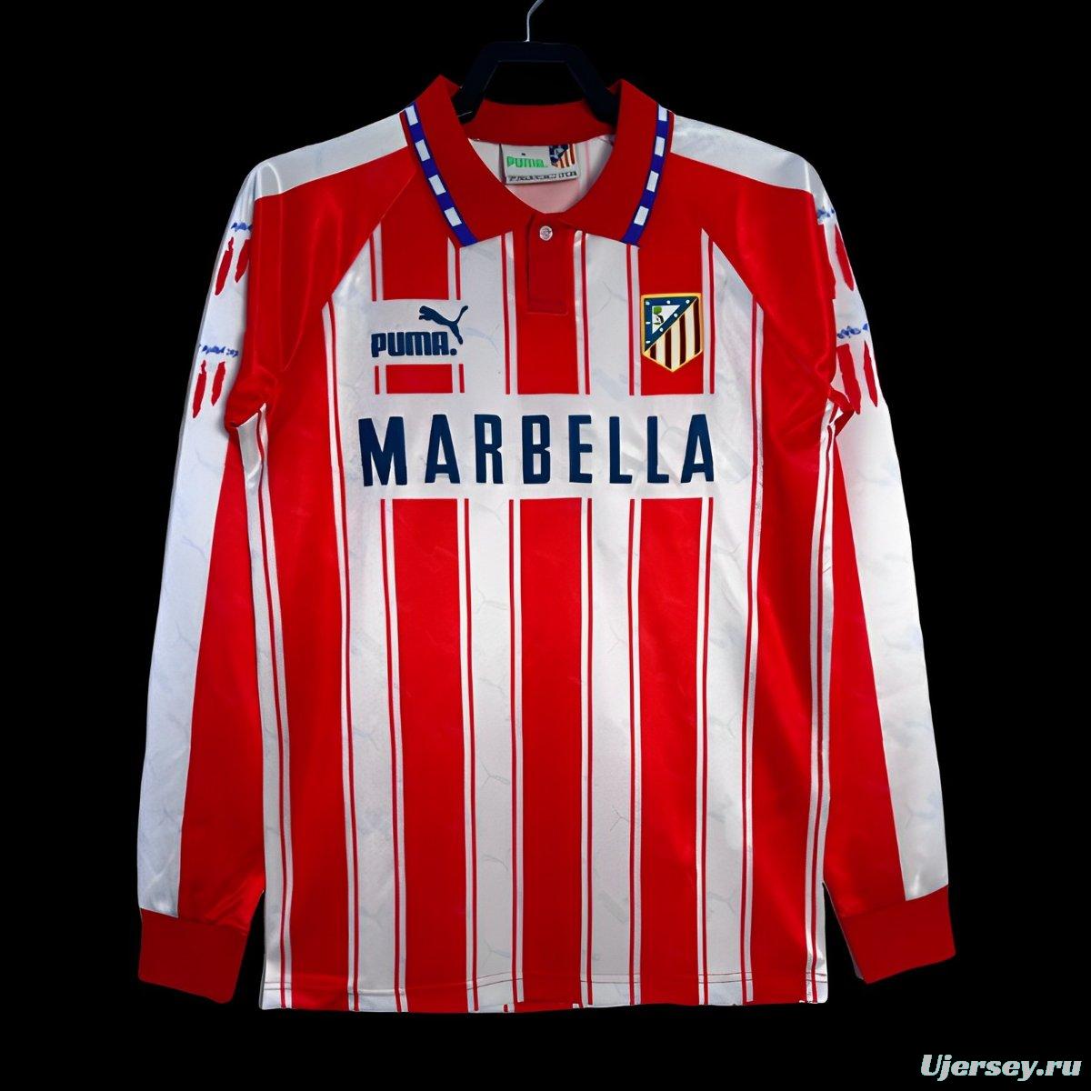 Retro 04/05 Long Sleeve Atletico Madrid Home Jersey