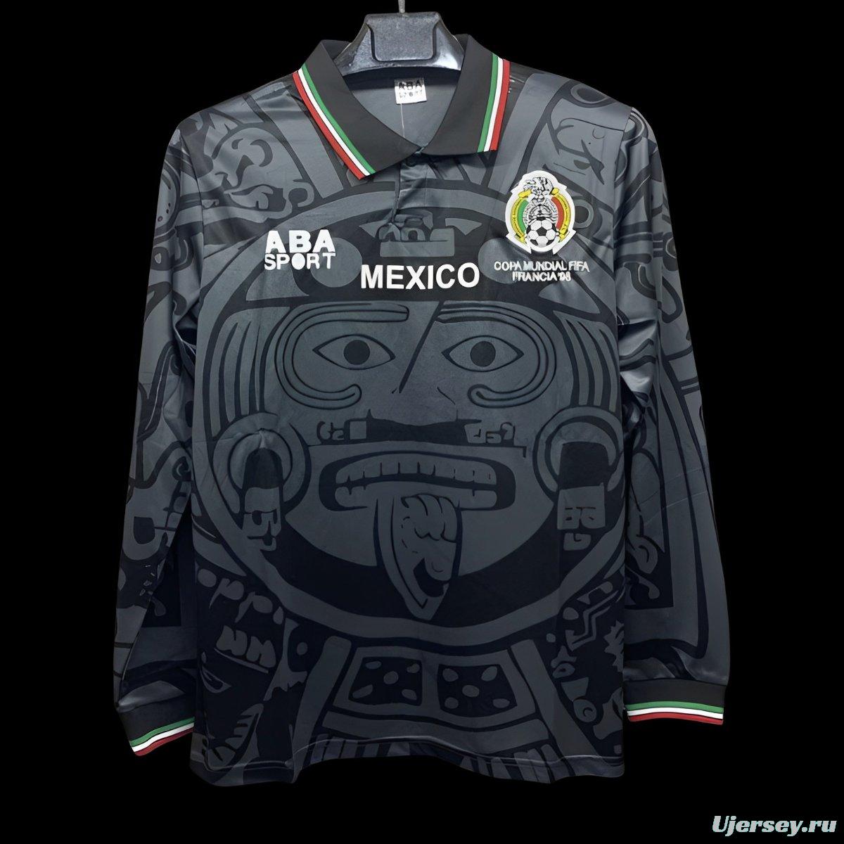 Retro 1998 Mexico Third Black Long Sleeve Jersey