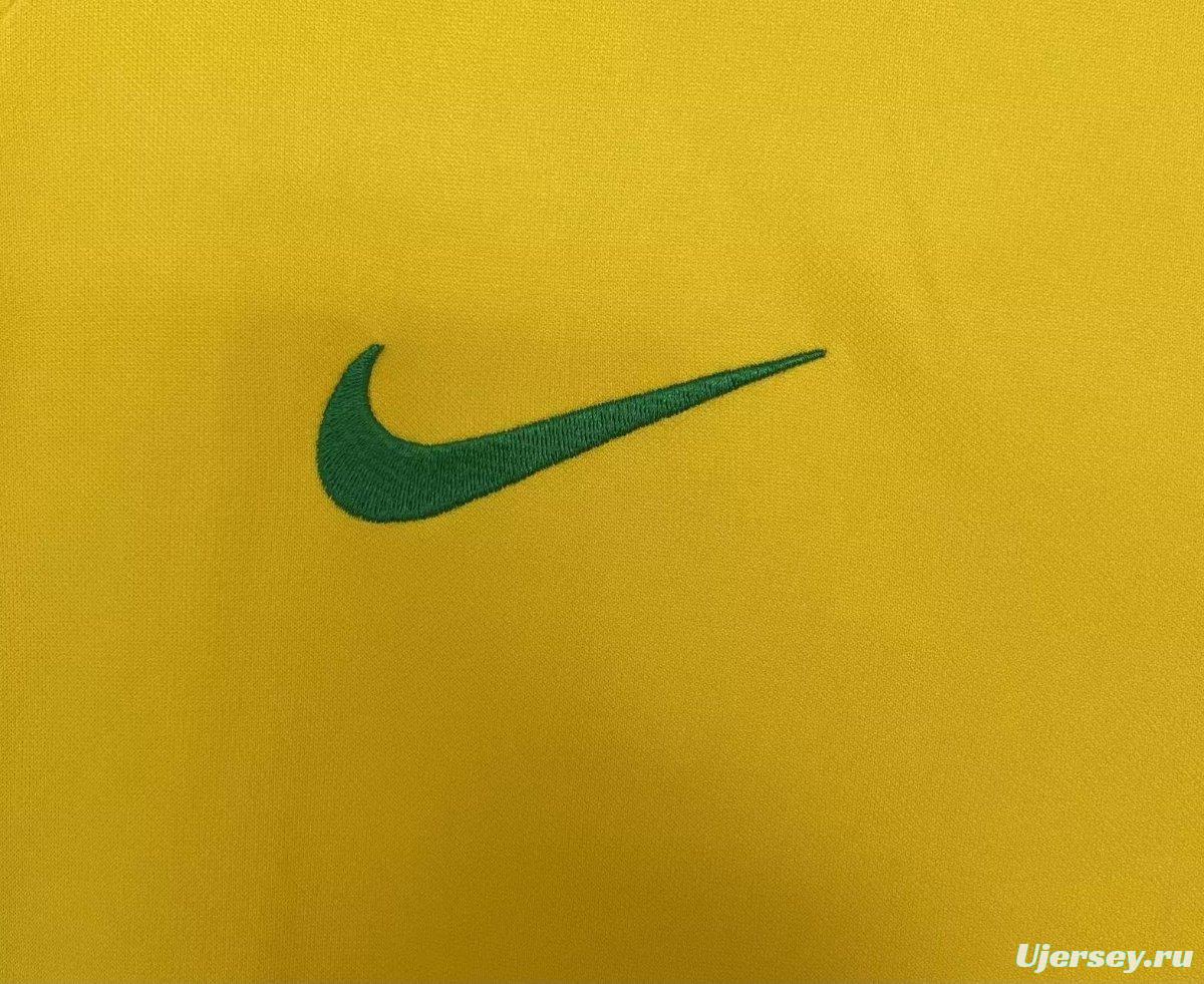 Retro 2002 Brazil Home Long Sleeve Jersey