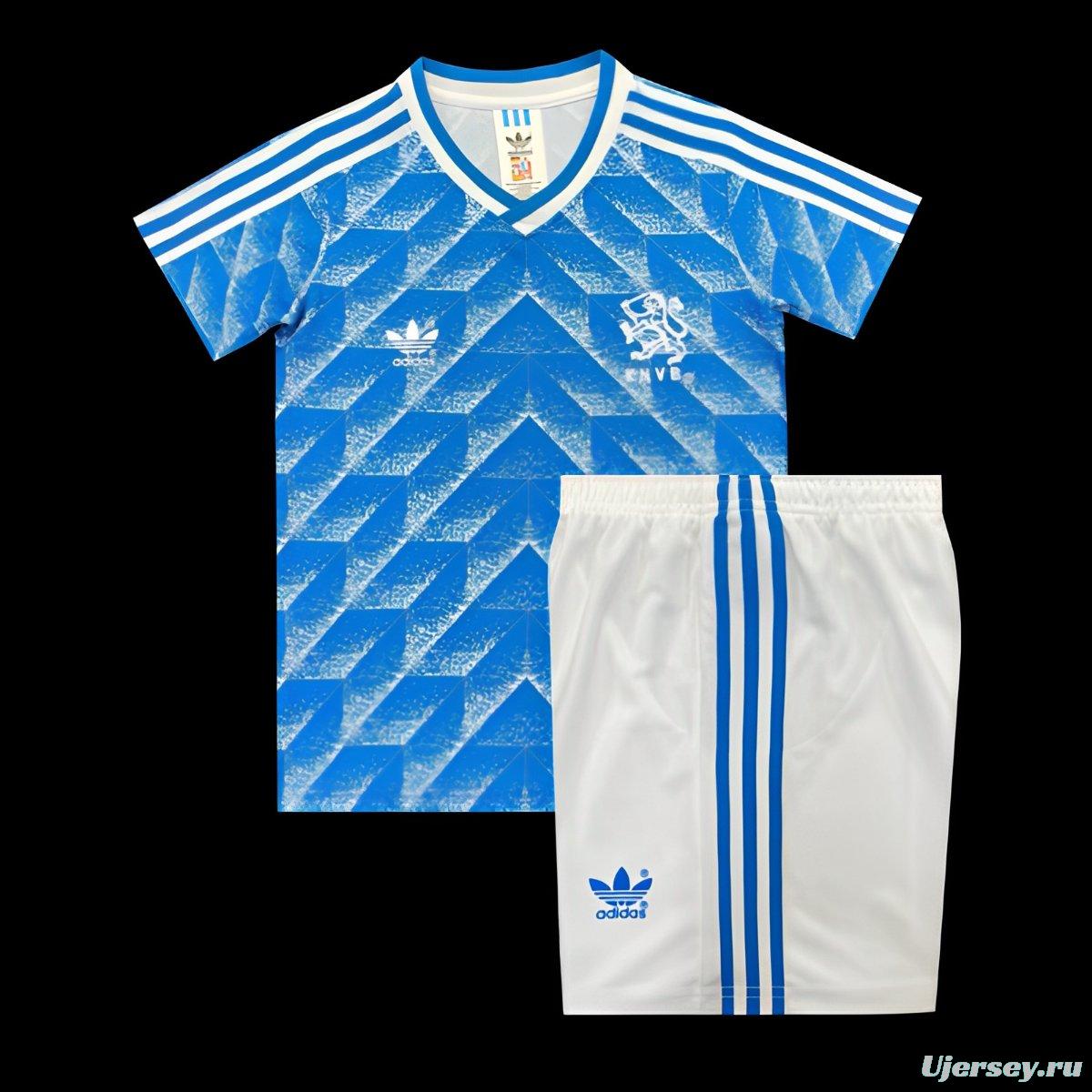 Retro Kids 1988 Netherlands Away Blue Jersey